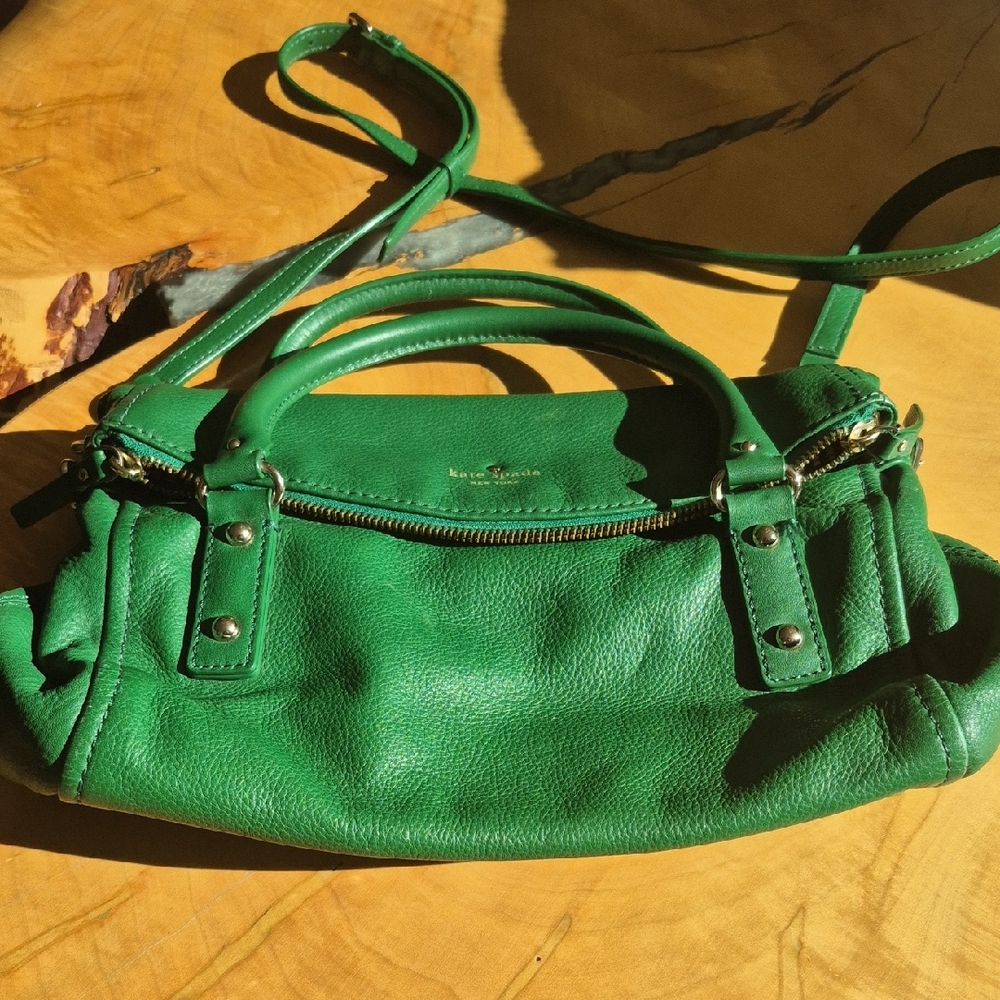 Kate Spade New York Green Leather Foldover Bag